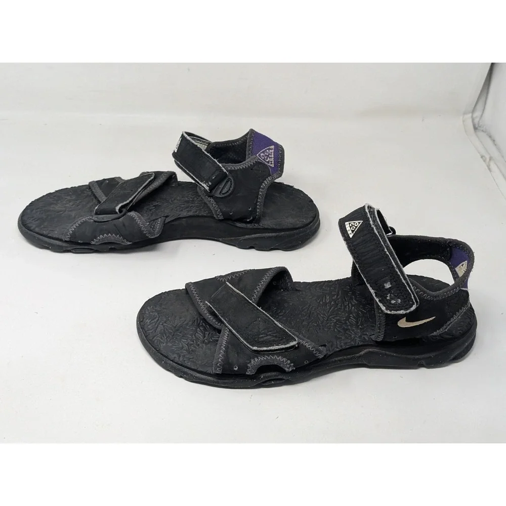 Vintage Nike‎ Air ACG Hiking Sandals Ankle Strap Men's Size 10 Black 190044-011